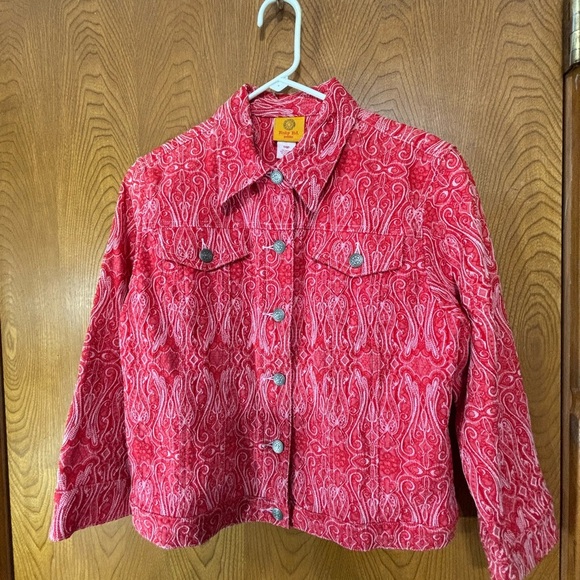 Ruby Rd. Red Jean Jacket - Picture 1 of 8